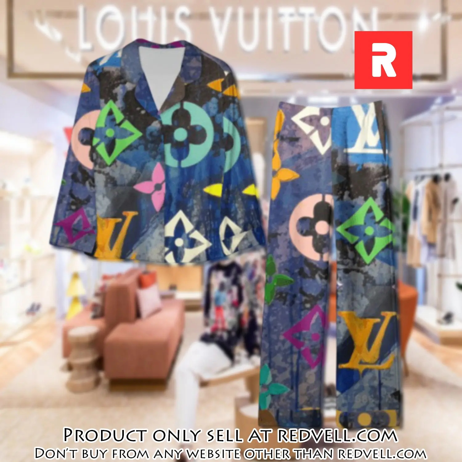 Trending luxury lv satin pajama set pjs1096 rv5536374